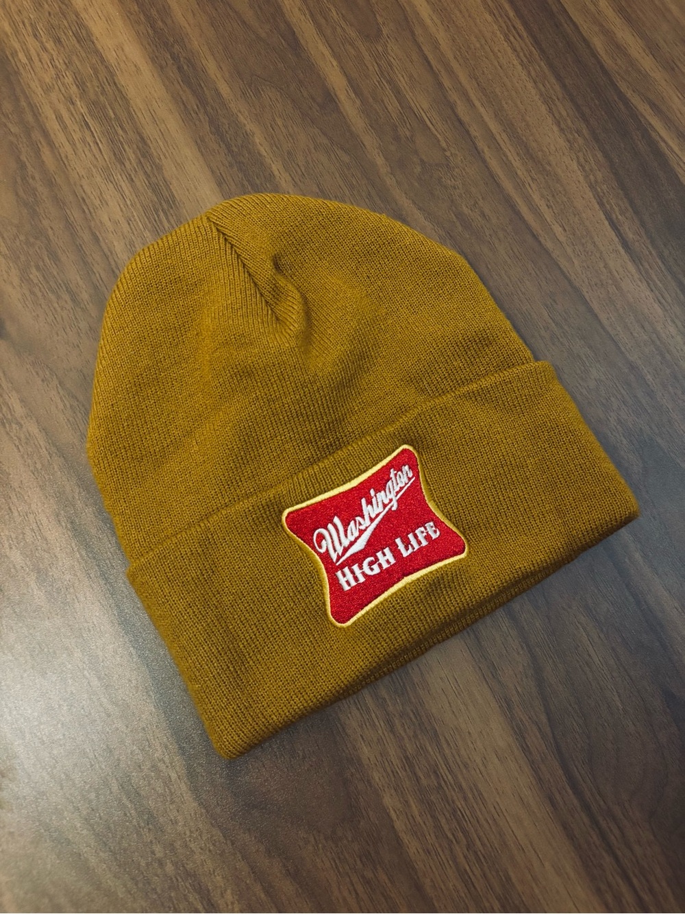 Washington High Life Mustard Knit Beanie